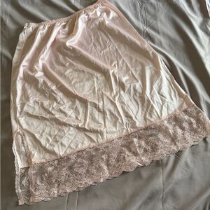 CottageCore Pink Lace Trim Slip Medium